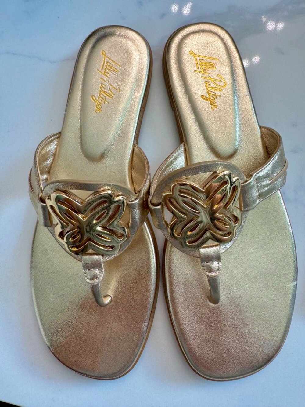 Lilly Pulitizer "Lilly" Gold Sandals